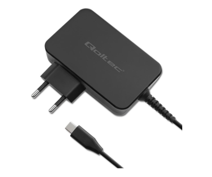 Ładowarka i akumulator QOLTEC Ładowarka GaN Power Pro | 1xUSB-C | 90W | 5-20V | 3-4.5A | Czarna 52387